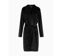 Emporio Armani WOMAN'S CHENILLE DRESSING GOWN BLACK L