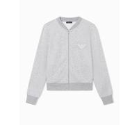 EMPORIO ARMANI WOMAN'S ICONIC TERRY OPEN SWEATSHIRT GREY S
