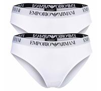 EMPORIO ARMANI Woman's Essential Cotton 2-Pack Brief, White, XS