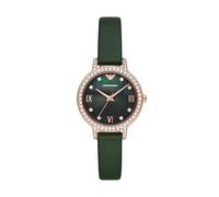 Emporio Armani Three-Hand Green Leather Watch, One Colour, Women One Colour