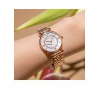 EMPORIO ARMANI WOMEN'S AR1909 ROSE GOLD TONE BRACELET PEARL DIAL