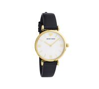 Emporio Armani Womens AR1910 GP Mother Of Pearl Dial Black Strap - White Stainless Steel - One Size