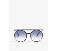 Emporio Armani Womens Blue Ar6069 Round-frame Sunglasses