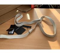 Emporio Armani Womens Braided Leather Belt White One Size 2.5cm Width RRP £137