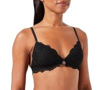 Emporio Armani Women's Emporio Armani Women's Triangle Eternal Lace Padded bra, Black, S UK