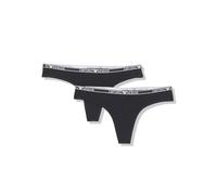 Emporio Armani Women's Essential Studs Logo 2-Pack Thong Underwear, Nero, XS