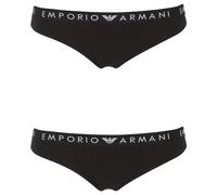 Emporio Armani Women's Iconic Logoband 2-Pack Brasilian Half Slip, Nero, S