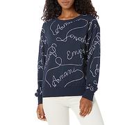 Emporio Armani Women's Logomania Sweatshirt, Navy/White, XS