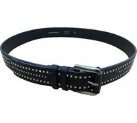 Emporio Armani Womens Velvet Plush Skinny Leather Belt Black One Size 2cm Width