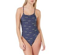 Emporio Armani Women's One-Piece Logomania Swimsuits, Marine/Bianco (Bluestone), M