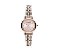 Emporio Armani Women's Pink Dial Two Tone Bracelet Watch