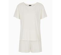 EMPORIO ARMANI Women's Short Pajamas Set, White, XS