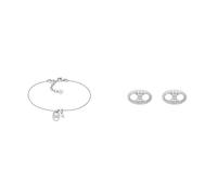 Emporio Armani Women's Silver-Tone Bracelet and Earrings, Set
