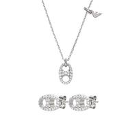 Emporio Armani Women's Silver-Tone Necklace and Earrings, Set