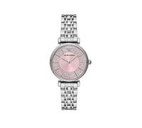 Emporio Armani Watch for Women, 32mm Two Hand Quartz Movement with Silver Tone Stainless Steel Strap