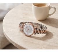 EMPORIO ARMANI WOMENS WATCH AR1926 WHITE CRYSTAL DIAL & TWO TONE STRAP GENUINE