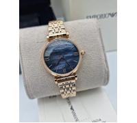 EMPORIO ARMANI WOMENS WATCH ROSE GOLD STRAP WITH BLACK DIAL AR11145 GENUINE