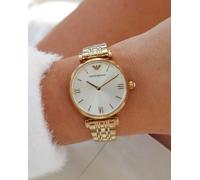 Emporio Armani Ladies Watch T Bar Gold Tone Silver Dial Ladies Watch AR1877