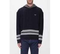 Emporio Armani Wool Knit Hoodie with Eagle Logo - Size: S - male