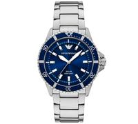 Emporio Armani World Explorer Men's Solar Blue Dial & Stainless Steel Watch