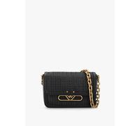 EMPORIO ARMANI Woven Black Leather Shoulder Bag Size: One Size, Colour