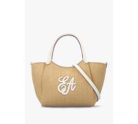 EMPORIO ARMANI Woven Straw Medium Natural White Shopper Bag Size: One