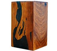 Emporium Crafts Rosewood Floral Urn - Black, 500 Cubic Inches, 14x7.5x7.5 inches - Cremation Urn for Adult Ashes - Polished Finish - Extra Large Capacity - Perfect for Funeral or Burial