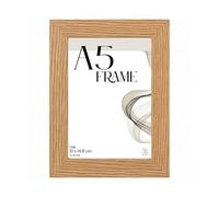 EMPORIUM RETAIL FRAMES Oak A5 Picture Frame - A5 Oak Photo Frame Wood, Styrene Acrylic Glass, MDF Back & Hooks - Portrait or Landscape - Ideal for Gallery Wall Decorations - 14.8 x 21 cm