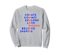 Empower Women Typography Design Create Commit Inspire Sweatshirt