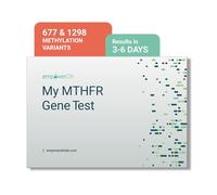empowerDX MTHFR Gene Test Kit, Methylation Test, Easy at-Home Test Detects Presence of 677 and 1298 MTHFR Gene Variants, Ages 2+, Fast Results Within 6 Days