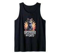 Empowered and Easily Distracted by Cats Quote Tank Top