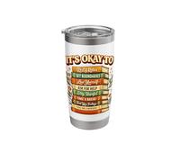 Empowering Book Stack Positive Reminders Design Stainless Steel Insulated Tumbler