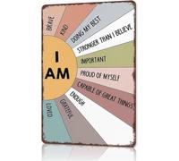 Empowering I Am Statement Wall Decor 8 X 12 in