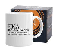 Empowering Quote Coffee Mug 11 Oz, Fika A Moment To Slow Down White Mug