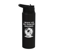 Empowering Quote Overcoming Challenges Crystal Ball Psychic Stainless Steel Insulated Water Bottle