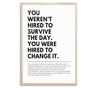 Empowering Quote Wall Art Workplace Motivational Quote Wall Decor Change the Day Canvas Poster Modern Minimalist Artwork Prints Picture Gifts For Office Desk Door Study Home Decor 16×24 inch Unframed