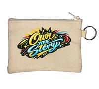 Empowerment Through Personal Storytelling Key Chain Coin Purse Beige