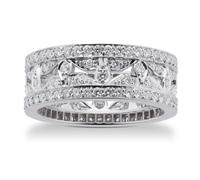 Empress 18ct White Gold 0.95cttw Diamond Band Ring - Ring Size J
