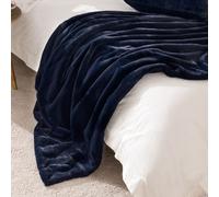 Empress Alaskan Faux Fur Throw Paoletti Navy 140cm x 200cm
