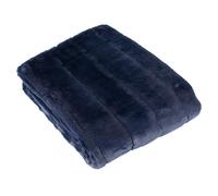 Empress Alaskan Large Faux Fur Throw Paoletti Navy 140cm x 200cm