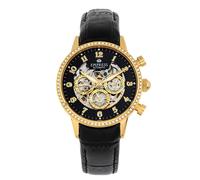 Empress Beatrice Women's Automatic Black Genuine Leather Gold Watch w/Date EMPEM2004