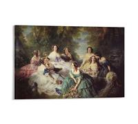 Empress Eugénie Surrounded by Her Ladies in Waiting Franz Xaver Winterhalter Poster Artworks Canvas Poster Wall Art Prints Home Modern Decor 20x30inch(50x75cm)