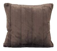 Empress Large Square Cushion Cover - Taupe Brown - Super Soft Faux Fur - Reversible - Zip Closure - Machine Washable - 100% Polyester - 55 x 55cm (22" x 22" inches) - Made by Riva Paoletti