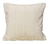 Empress Square Cushion Cover - Cream - Super Soft Faux Fur - Reversible - Zip Closure - Machine Washable - 100% Polyester - 45 x 45cm (18" x 18" inches) - Made by Riva Paoletti