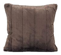 Empress Square Cushion Cover - Taupe Brown - Super Soft Faux Fur - Reversible - Zip Closure - Machine Washable - 100% Polyester - 45 x 45cm (18" x 18" inches) - Made by Riva Paoletti