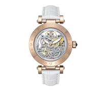 Empress Theodora Automatic Leather-Band Watch - Rose Gold/White