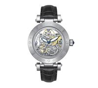 Empress Theodora Automatic Leather-Band Watch - Silver/Black