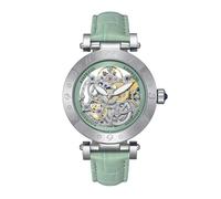 Empress Theodora Automatic Leather-Band Watch - Silver/Mint