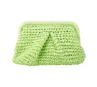 Emprier Straw Clutch Purses for Women Cloud Dumpling Pouch Straw Crossbody Shoulder Handbag Summer Beach Woven Bag, Green, One Size