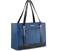 EMPSIGN Laptop Tote bag for women 16 Inch, Stylish Computer Shoulder Tote Bag for Work, Large Capacity Quilted Laptop Briefcase, Waterproof Women Business Office Bag, Quilted Haze Blue
